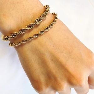 Gold Bracelet 18K Plated Stainless Steel Rope Chain 4mm